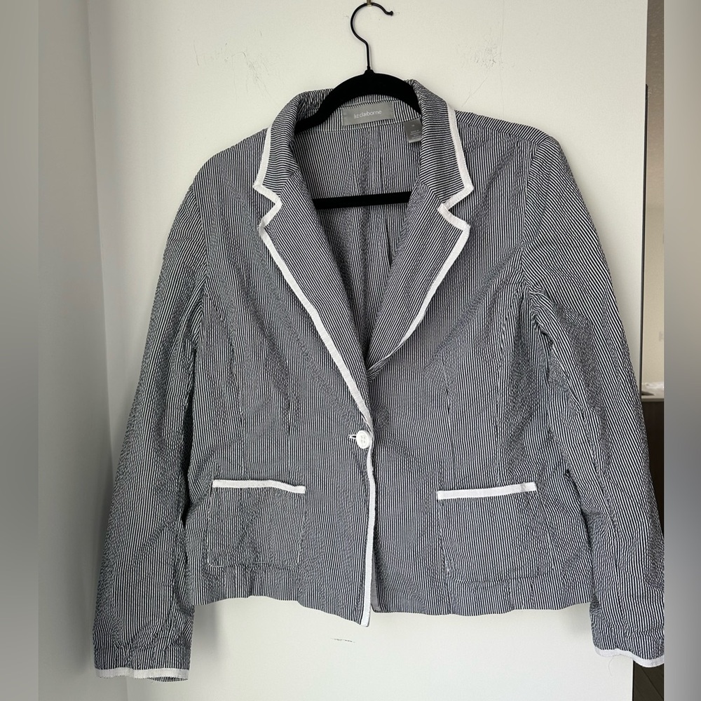 Liz Claiborne Stripes Women Blazer size 16